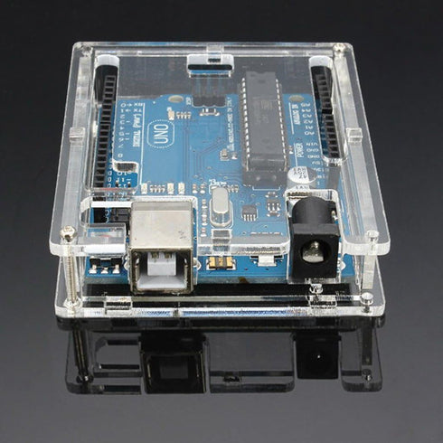 Uno R3 Case Enclosure, Transparent Gloss Acrylic Computer Box Compatible with Arduino UNO R3