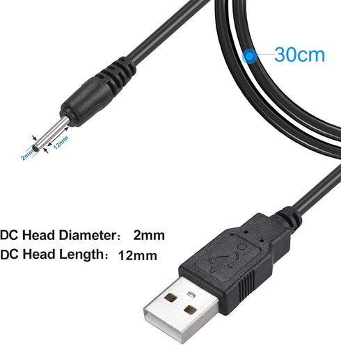 2pcs USB DC Charger Cable - Charge for Mini S530 Invisible Wireless Bluetooth Earbuds and Shower Speaker