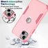 Phone Case for iPhone 13 and iPhone 14, Non-Slip Shockproof 10 Ft Military Dropproof Phone Case with 2 Tempered Glass Screen Protectors, 6.1 Inch (Pink)