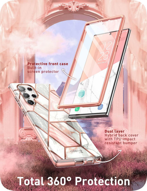 i-Blason Cosmo Series Protective Case for Samsung Galaxy S22 Ultra 5G (2022 Release), Slim Stylish with Built-in Screen