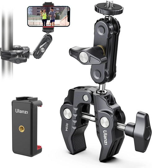 ULANZI Super Clamp Camera Clamp Mount Monitor 360 Ballhead Magic Arm Double Ball
