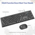 Rii RK907 10/8 7 Wired Keyboard and Mouse Combo, USB Ultra-Slim Compact USB Wired Keyboard and Mouse Combo for Mac