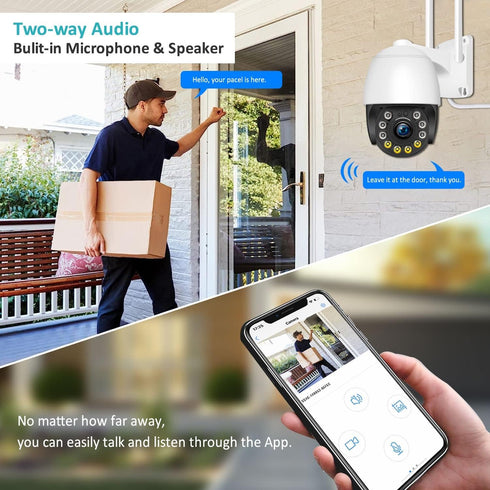 Security Camera Outdoor Wired with Night Vision Color, 360 WiFi Cameras for Home Security and Motion Detection