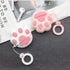 Cat Paw AirPods Case 1/2 - Compatible Protective Silicone Skin for Women - Funny Kawaii 3D Cover with Ring (Pink)