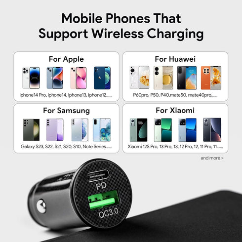 Compatible with Volkswagen Jetta Sprint 2019-2023 Wireless Charger Pad, Silicone Dual Charging Ports 15W Adapter (Black)