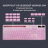 Soueto 7-Color 2.4G Wireless Keyboard with RGB Backlit, Full-Size Computer Keyboard with Phone Tablet Holder