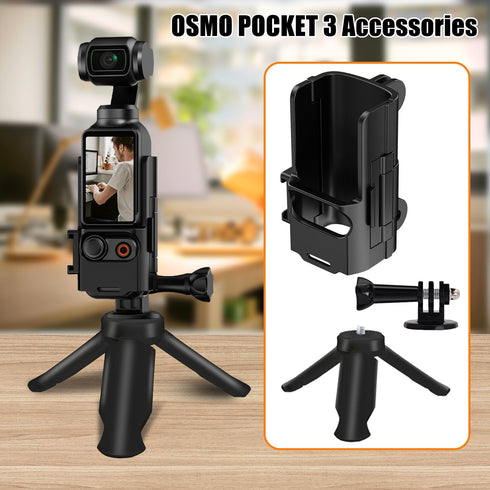 Osmo Pocket 3 Expansion Frame Adapter, Protective Bracket + Tripod + Action Adapter for DJI Accessories