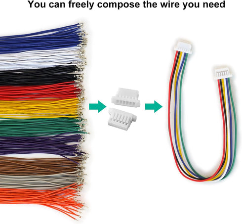 Jst SH1.0mm Connector Kit - Premium Pre-Crimped Cables for SPRacing F3 Omnibus F4 Pro F7 Racing Drone Wire Kit, 140pcs