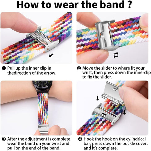 20mm Sport Loop Band for Samsung Galaxy Watch 6/5/4, Compatible with 40mm 44mm/Watch 5 Pro 45mm/Active 2