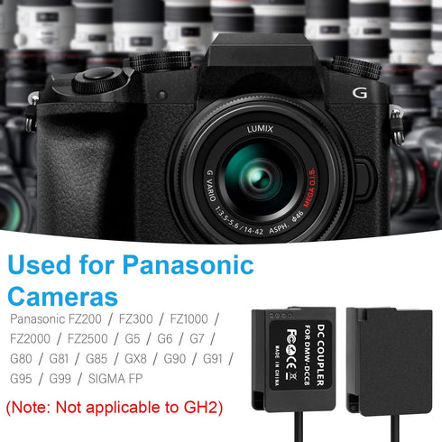 FOMITO USB Type-C PD Trigger - DMW-BLC12 Dummy Battery Replacement - DMW-DCC8 AC Power Adapter for Panasonic FZ200