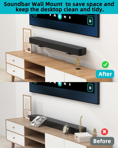 HCMOUNTING 33 LBS 3.5"-6.3" Universal Soundbar Wall Mount Bracket- for Samsung, Sony, Bose, LG, Vizio, Sonos & More