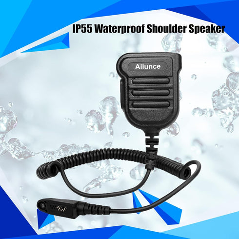 Retevis RT29 Ailunce HD1 Radio Microphone, Original Shoulder Speaker Mic, Compatible with RT29 RT48 NR30 - IP55