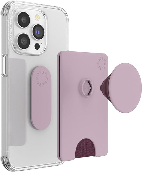 PopSockets Phone Wallet with Expanding Grip, Phone Card Holder, Solid PopWallet - Blush Pink
