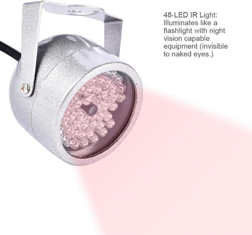 Ir Illuminator, Security Infrared Light 48 LED Camera Ir Light, Parking Lot Household Security System for Home by WNSC