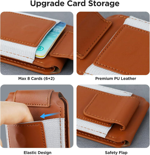 Miracase Magnetic Wallet for Men/Women, 3 Slots, 6-8 Card Holder for iPhone 16/15/14/13/12 Series, Adjustable Stand &