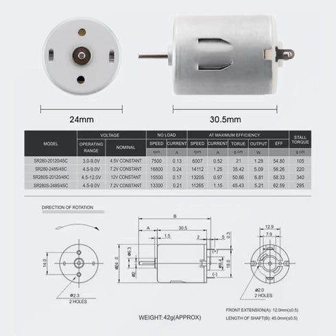 XYRSTOLR 5Pcs 3-12V 280 DC Motor Motor Electric Motor Motor Micro Mini Motor Hobby Motor for RC Car Boat Airplane Toys