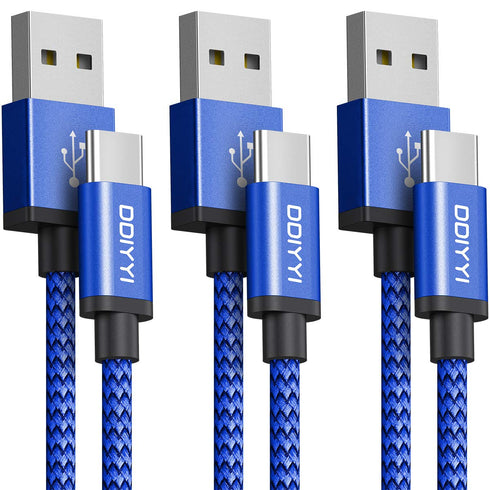 USB C Charger Cable 10ft 3-Pack, Extra Long USB-A to USB-C Fast Charging Cord, Nylon Braided for iPhone 16 15 Pro Max,
