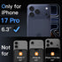 17 6.3" 2-Pack JETech Full Coverage Screen Protector for iPhone Pro, AR Anti-Reflective Coating, Black Edge Tempered