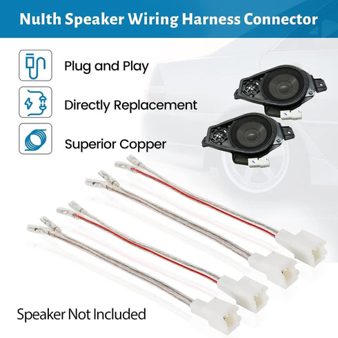 Dash Tweeter Speaker Wiring Harness Connector Adapter Compatible with Hyundai 2005-2020, KIA 2011-2021 Aftermarket Dashboard Speaker Wire Cable Adaptor Plug 4 PCS by NuIth