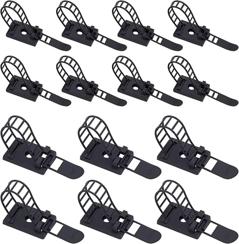 50Pcs 2 Sizes Adjustable Self-Adhesive Nylon Cable Straps - Cable Ties for Wire Management