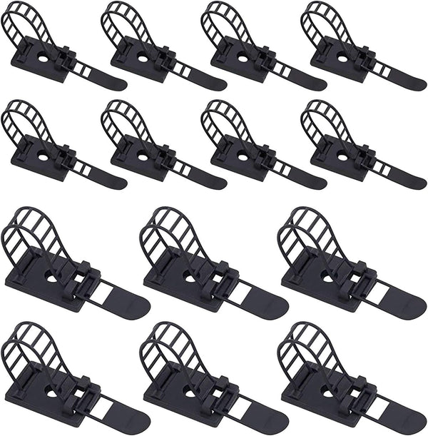 50Pcs 2 Sizes Adjustable Self-Adhesive Nylon Cable Straps - Cable Ties for Wire Management