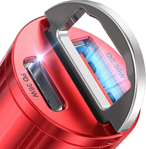 AINOPE USB C Car Charger Adapter 60W, Fast Charging for iPhone, PD 30W & QC 30W USB Car Charger, All Metal Design