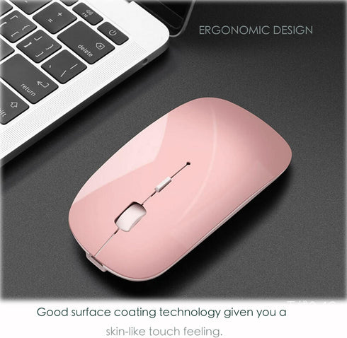 Bluetooth Mouse for iPad Pro, Rechargeable Wireless Mouse for MacBook Pro, MacBook Air, Chromebook, Windows PC (Pink)