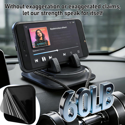 Masansan 360 Rotate Phone Mount Car Phone Holder with Spring Clip No-Slip Dashboard Phone Stand Case-Friendly Mount