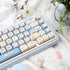 MOA Keycaps, PBT Keycaps, 148 Keys Blue White Cute Custom Gaming Keycaps Dye Sublimation for ANSI Layouts Cherry
