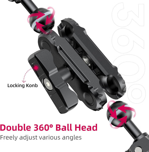 ULANZI Super Clamp Double Camera Clamp with 1/4" Adapter, Crab Plier Clip Bracket Mount for Photo Studio Light Stand