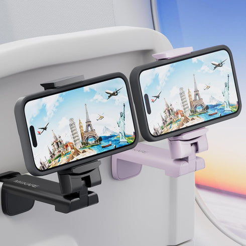 MiiKARE Travel Essentials Airplane Phone Holder, Universal Handsfree Phone Mount for Flying with