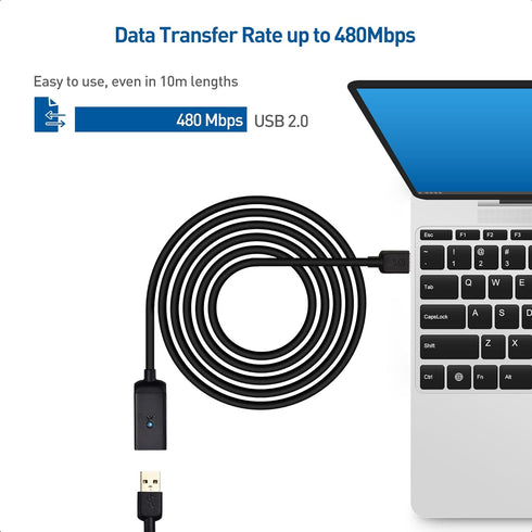 Cable Matters Active USB Extension Cable, 16.4 ft / 5m (Male to Female) for Webcam, Oculus, More
