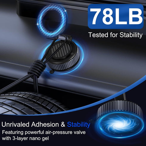 surundo 360 Magnetic Phone Holder for Car - Upgraded Vacuum Magnetic Phone Holder, Foldable Retractable Suction Cup Car