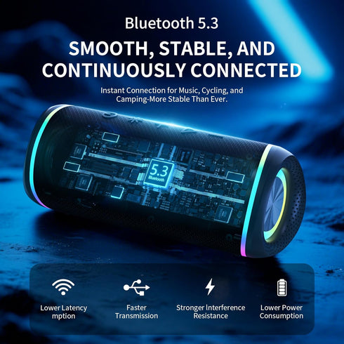 IHE IPX5 20H 5.3, Bluetooth Speaker - HD Sound, Waterproof, Up to Playtime, TWS Pairing, BT Portable Wireless Speaker
