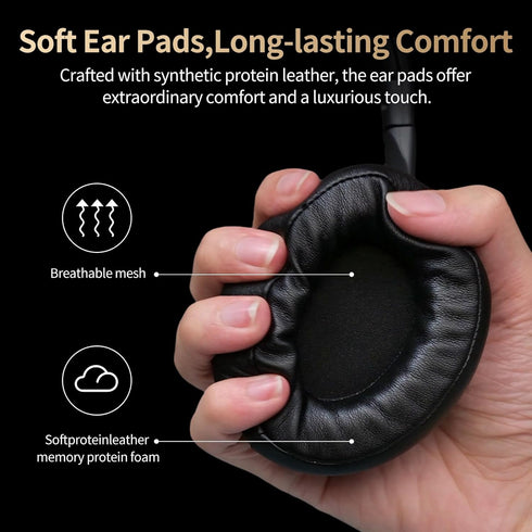 Hybrid Active Noise Cancelling Headphones with Microphone, HiFi Stereo Over-Ear Headphones, Deep Bass