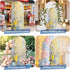 Jnbasdffb 7.2 Yellow Grey Wedding Arch Cover, Stretchy Spandex Arch Backdrop Stand Covers FT, Abstract Oil Painting