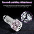 Bling Dual USB Car Charger with 3-in-1 Fast Charging Cable, Dual Port Adapter with Rhinestones (Purple)