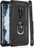 IKAZZ Galaxy S9 Plus Case, Heavy Duty Shockproof Phone Cover with Magnetic Kickstand in Black