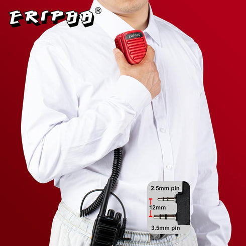 Speaker Microphone Shoulder Waterproof IP56, Compatible with Kenwood Two Way Radio, 3.5mm Jack (1 Pcs)