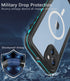 iPhone 14 Plus Waterproof Case, Shockproof Dustproof with Built-in Screen Protector, Magnetic Ring, 6.7", Teal