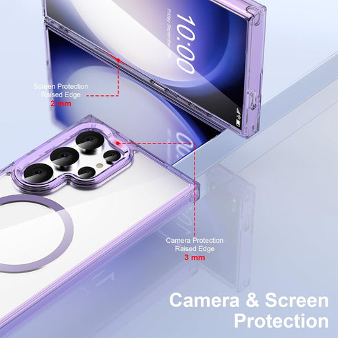 DAKORIE Clear Slim Case for Samsung Galaxy S24 Ultra, Military Grade Anti-Drop Phone Cover 6.8 inch - Purple