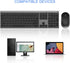 Wireless Keyboard and Mouse, Vssoplor 2.4GHz Rechargeable Compact Quiet Full-Size Combo with Nano USB Receiver, Dark