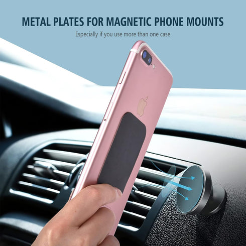 Mount Metal Plate for Cell Phone Magnet Holder with Strong Adhesive Sticker, 2 Round and 2 Rectangle