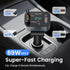 SEANCHEER 69W 2 5.3 Call,MP3 Car Bluetooth Adapter & Car Charger USB C, Cigarette Lighter Adapter with Retractable