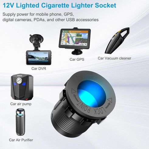12 12V PD30W QC18W 150W 4 1 Volt USB Outlet RV Accessory Marine Switch Panel, Dual and Car USB Port Aluminum Charger