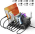 Charging Station for Multiple Devices - 75W 6 Port Charger with 3 PD 20W USB C Fast Charging Ports