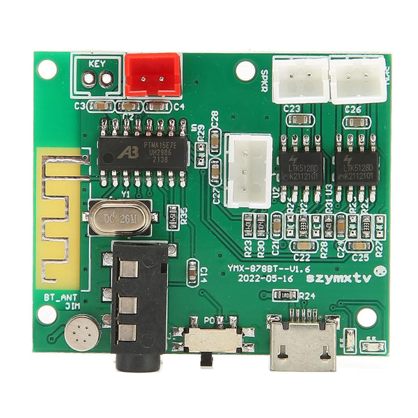 Power Amplifier Board - Stable PCB Bluetooth 5.0 Module with 3.5 AUX Input, 3POUT Output, Includes Power and Sound