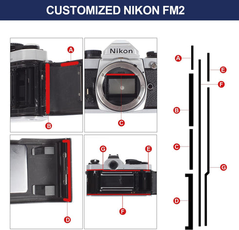 Pre-Cut Light Seal Foam Sponge Kits - Repair for Nikon FM FM2 FE FE2 Film Camera