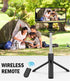 MOLEKSDAL 37-inch 360 Tripod & Telescopic Selfie StickFeatures Wireless Remote Control and Rotation, Ideal for Travel