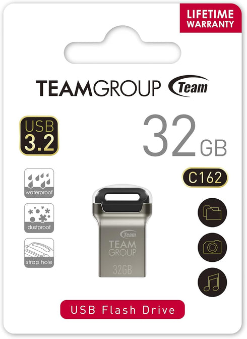 TEAMGROUP C162 32GB 5 Pack 3.2 1 3.1/3.0 100MB/s TC162332GB21 USB Gen USB Mini Fits Metal Read Flash Thumb Drive
